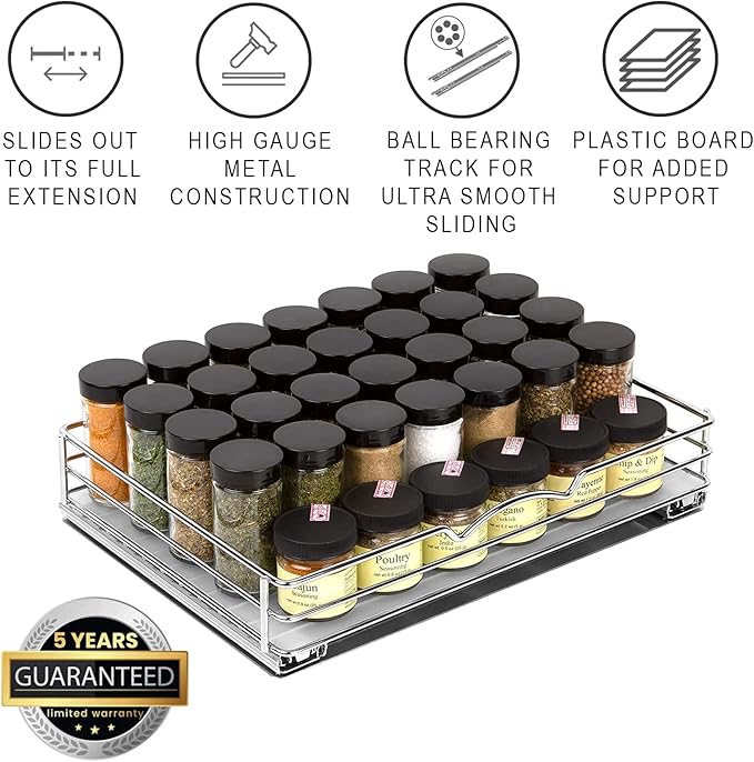 Pull Out Cabinet Organizer for Spices, Cans
