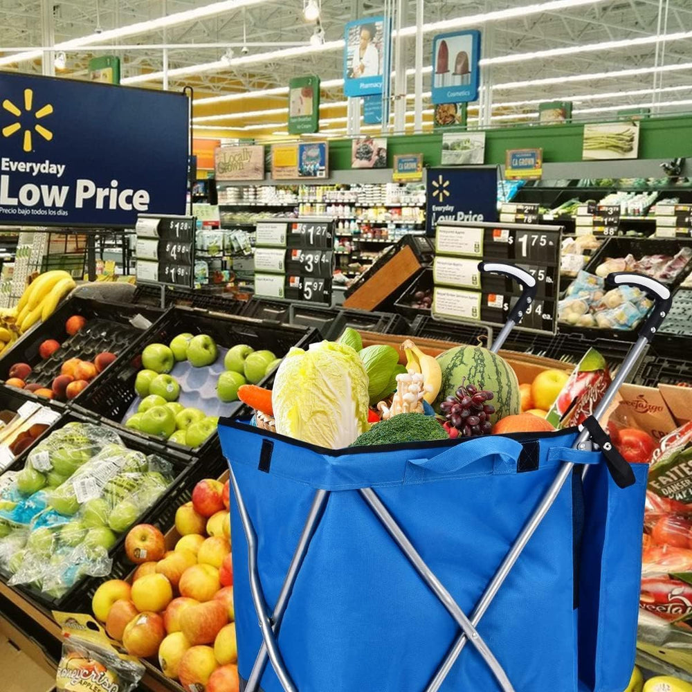 Folding Shopping Cart for Groceries Utility Cart with Cover
