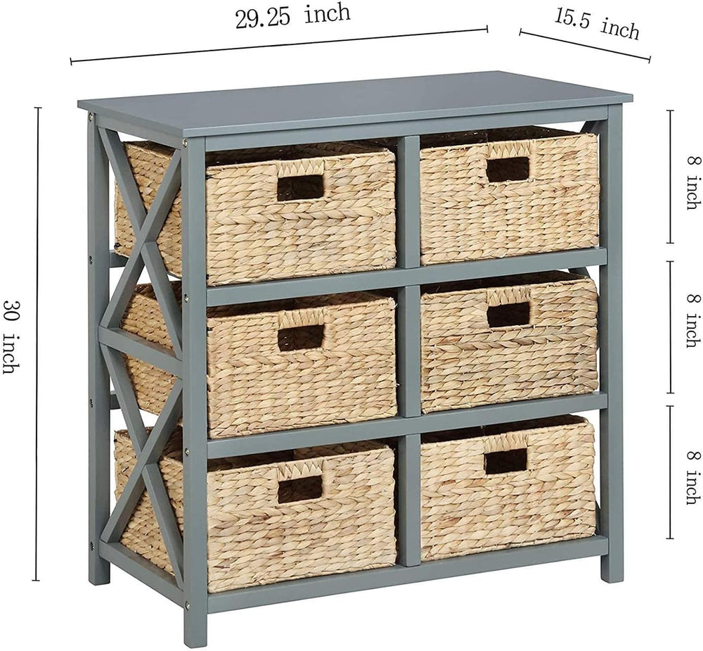 eHemco 3 Tier X-Side End Storage Cabinet, Gray