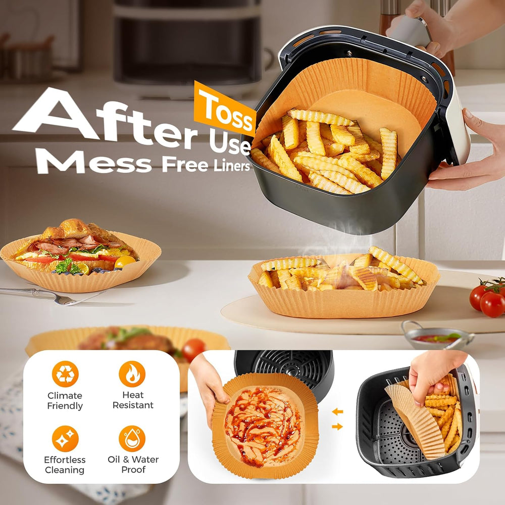 500 Pcs 8" Square Air Fryer Liners Disposable for 5-8QT, Airfryer Paper