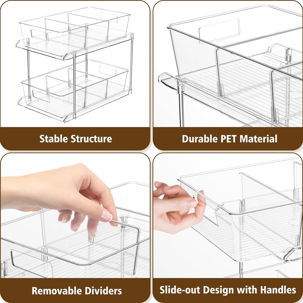 Fabspace Bathroom Under Sink Organizers and Storage, 2 Tier, 2 Packs
