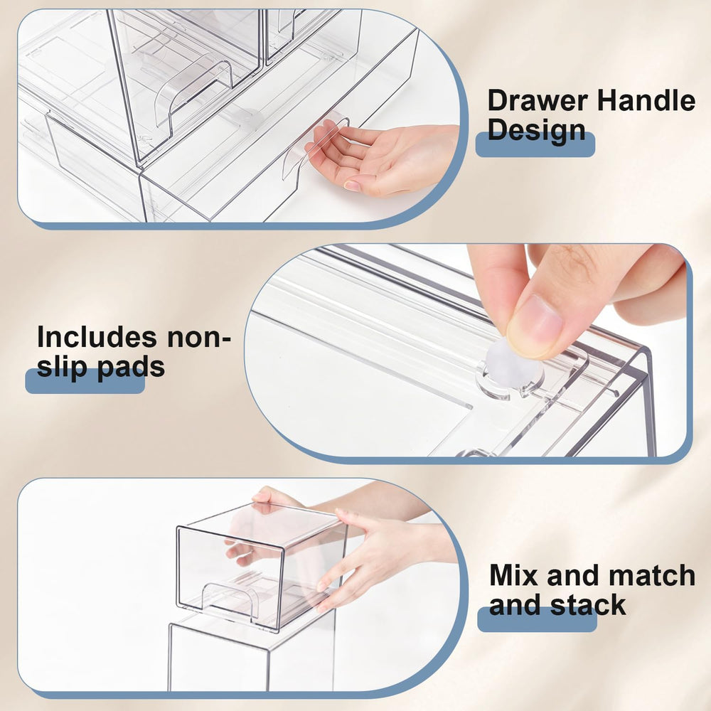 Bottle Organizer for Countertop,Under-Cabinet Acrylic Stackable Drawers