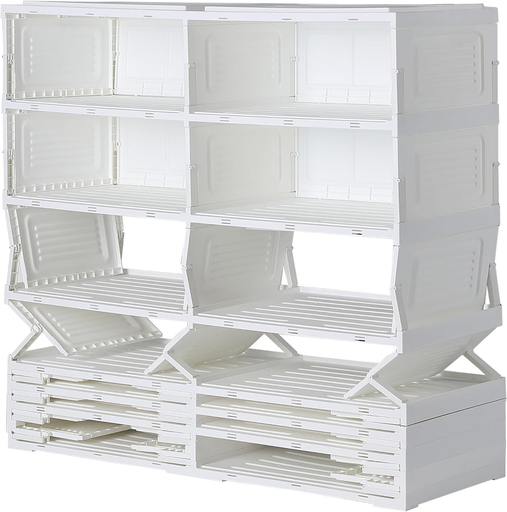 BIRDROCK HOME Shoe Rack for Closet Floor | 7 Tiers Freestanding Storage Cabin...
