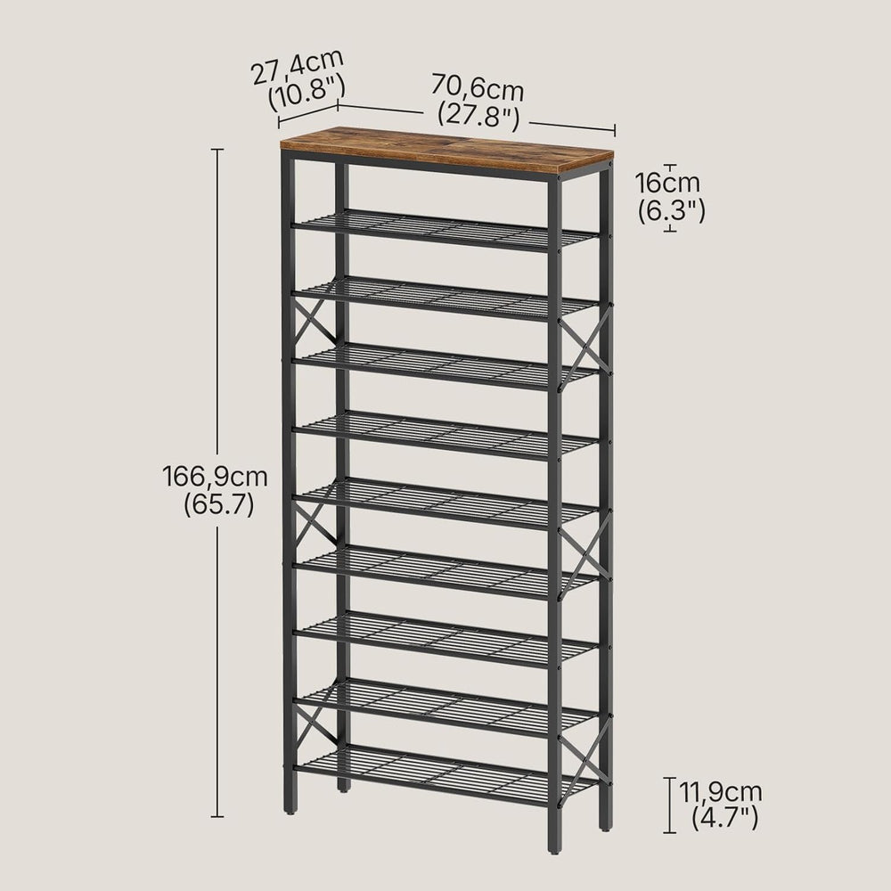 YATINEY 10 Tier Shoe Rack, Large Capacity Shoe Storage Organizer Holds 40 Pai...