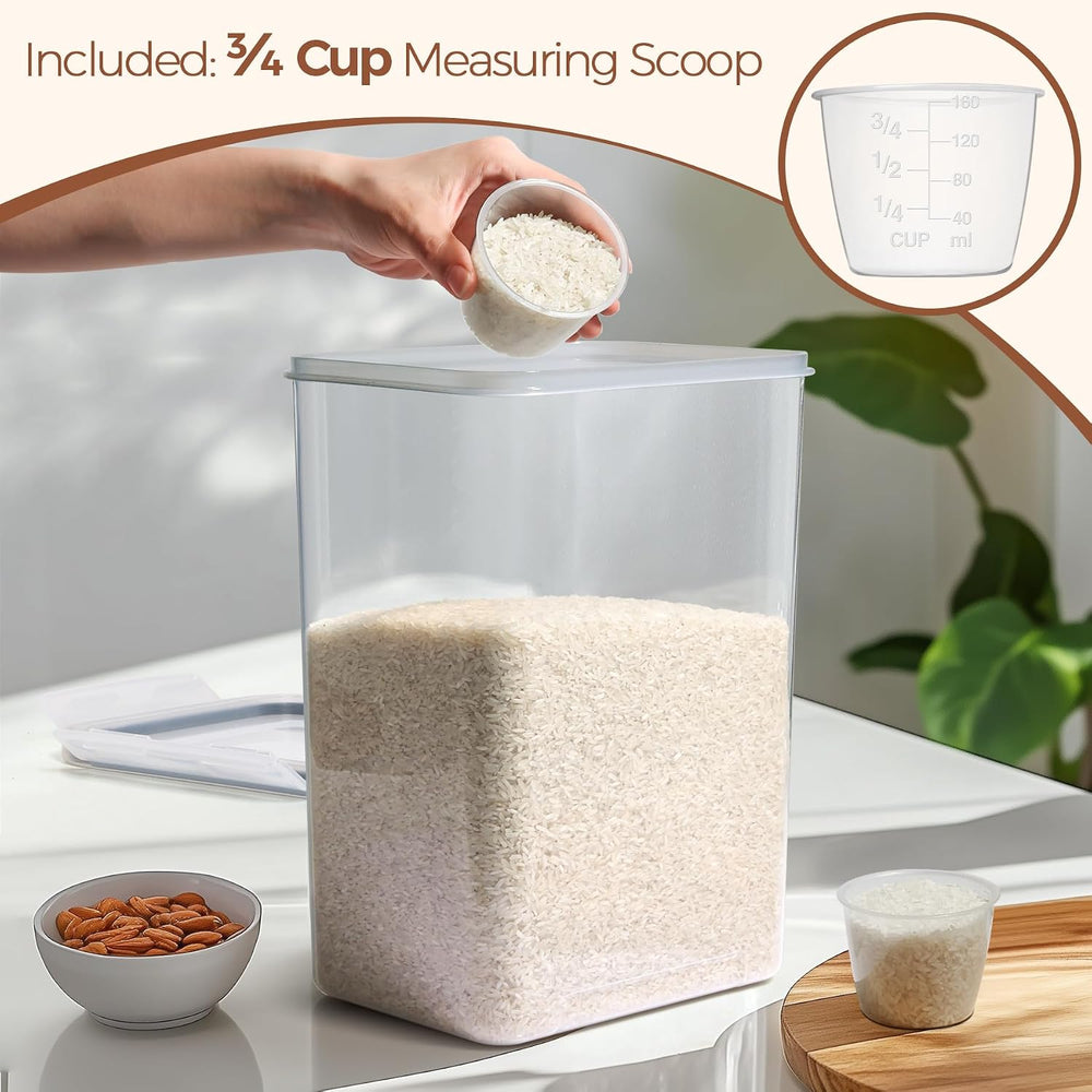 ComSaf Airtight Rice Storage Container with Lid 10Qt 2Pack, Large Capacity