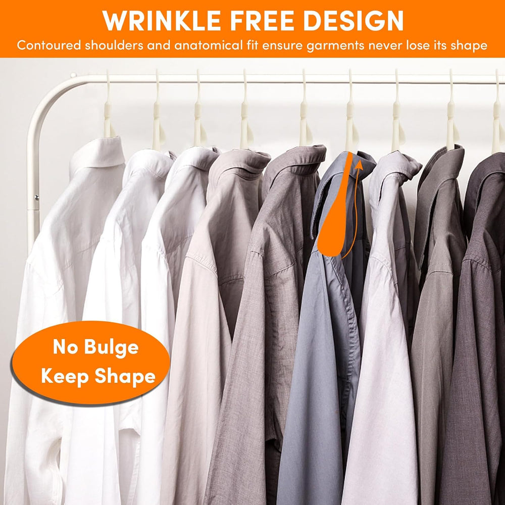 DEDU Plastic Clothes Hangers 20 Pack, Extra Thick Wide Shoulder Coat Hangers ...