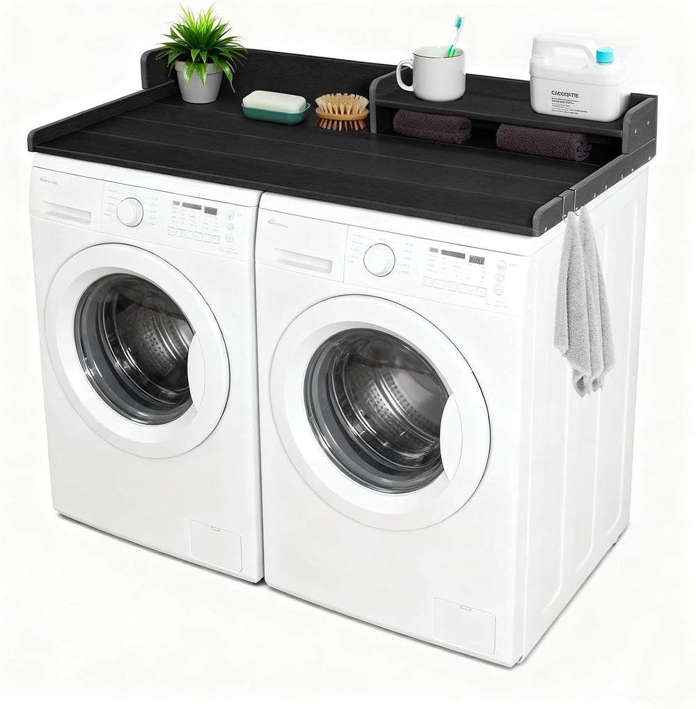 Washer Dryer Countertop with Shelf, HDPE 2-Tier Laundry Topper