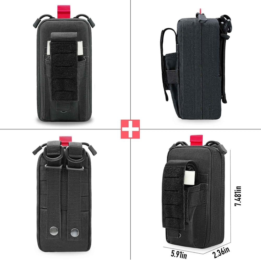 Ifak Med Trauma Kit, Black Molle Tactical Emergency First Aid Kit,Military Su...