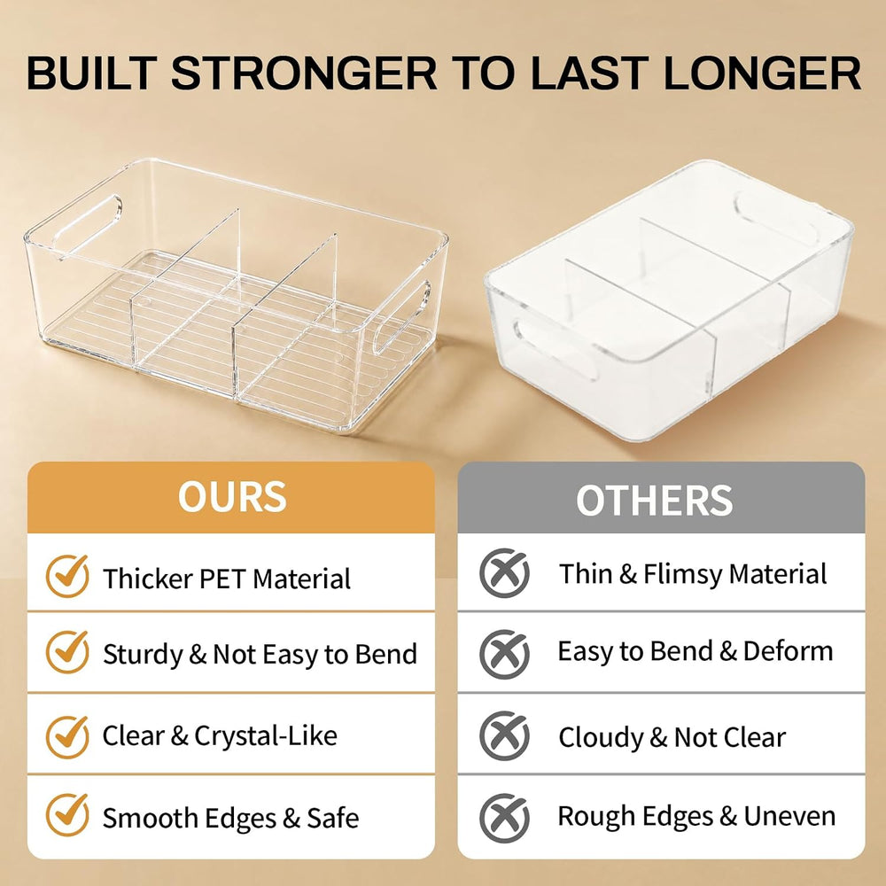 10-Pack Pantry Organizers and Storage, Clear Fridge Organizer Bins