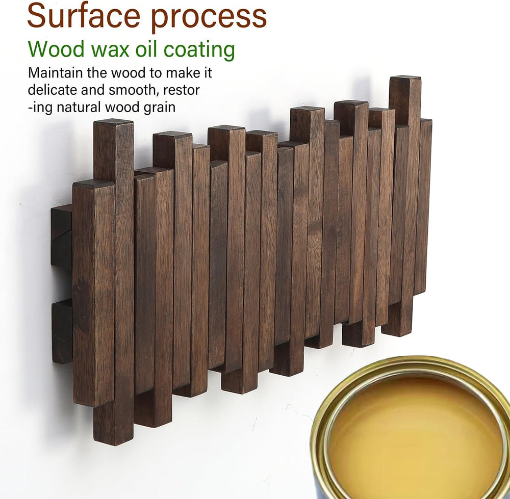 Natural Wood Wall Mounted Piano Coat Rack| Coat Rack Wall Mount| Flip Down Wa...