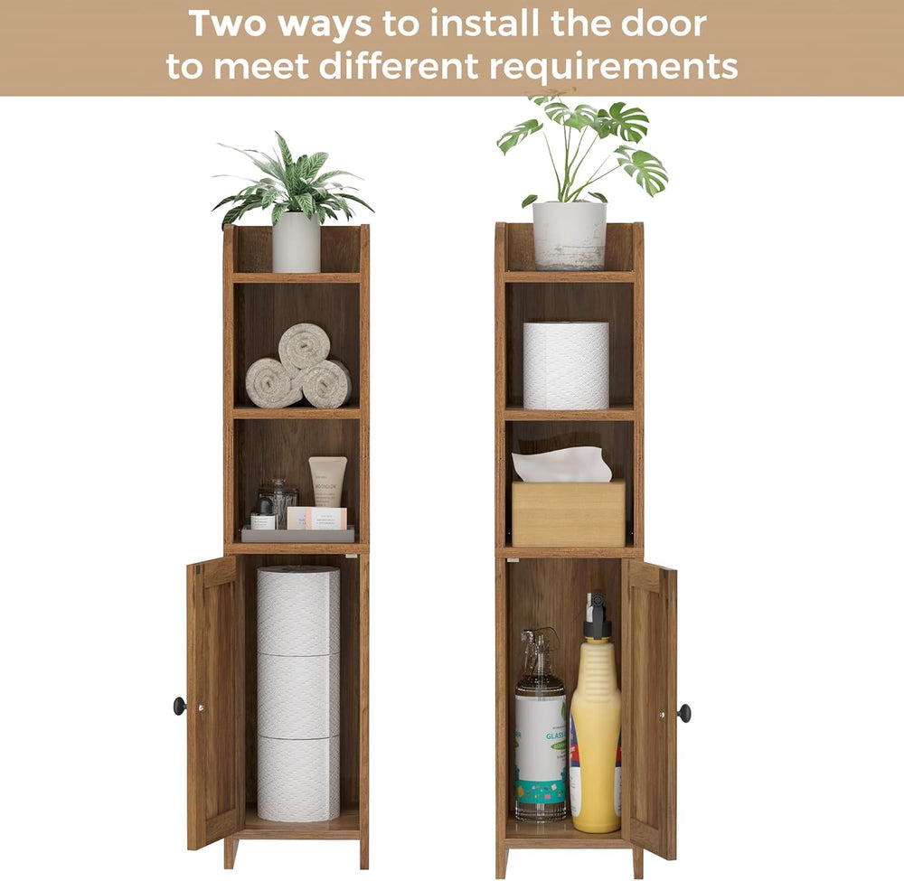 Small Bathroom Storage Cabinet, Narrow Toilet Paper Cabinet