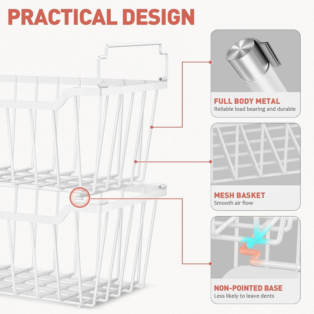 Goovilla Freezer Organizer Bins for 5-7 Cu.FT Chest Freezer,8 Pack White