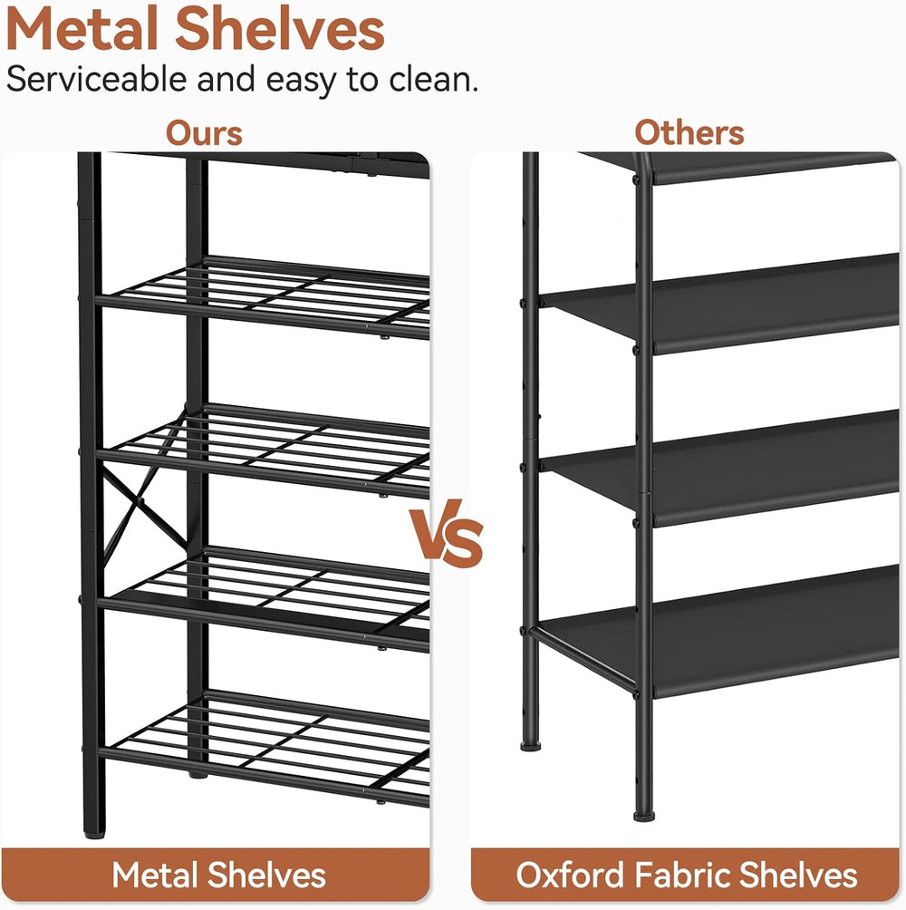 5 Tier Shoe Rack with 2 Drawers, 16-20 Pairs Charcoal