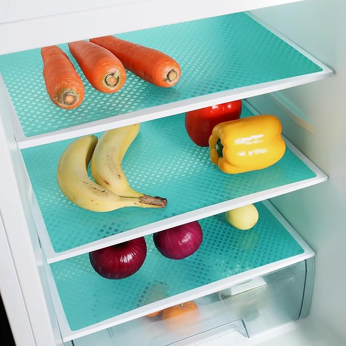 Blue Shelf Liners for Kitchen Cabinets Refrigerator Liners Waterproof &