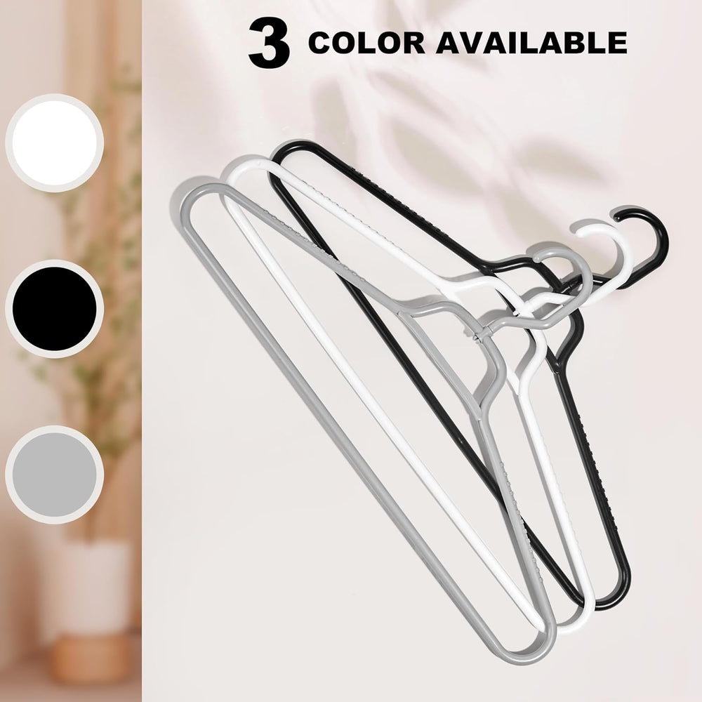 Quality Hangers Heavy Duty Black Plastic Hangers 40-Pack with Swivel Hook | 7...