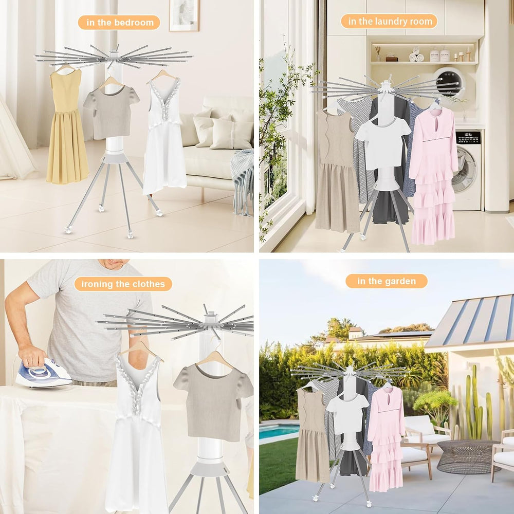 4-Legged Clothes Drying Rack Foldable, Outdoor Collapsible Drying Rack Clothi...