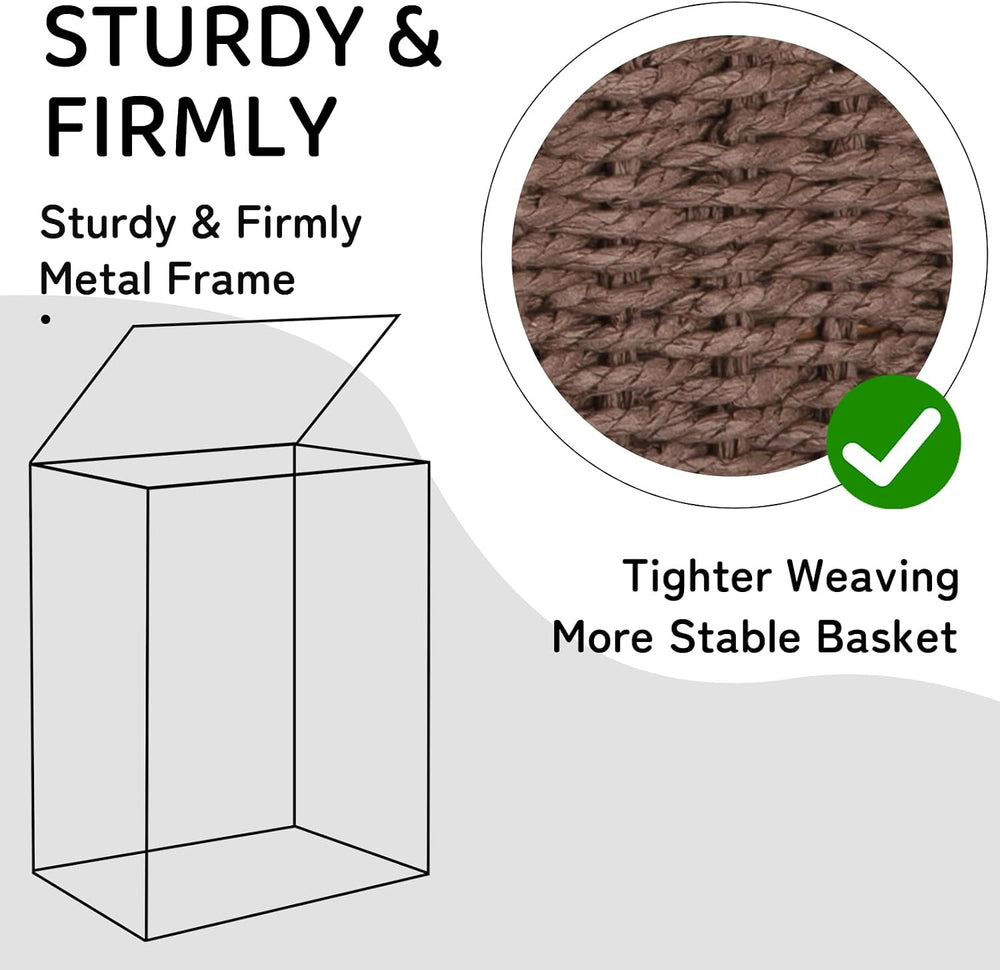 OIAHOMY Laundry Hamper with Lid, 140L(35.7 Gal) Large Wicker Laundry Basket f...