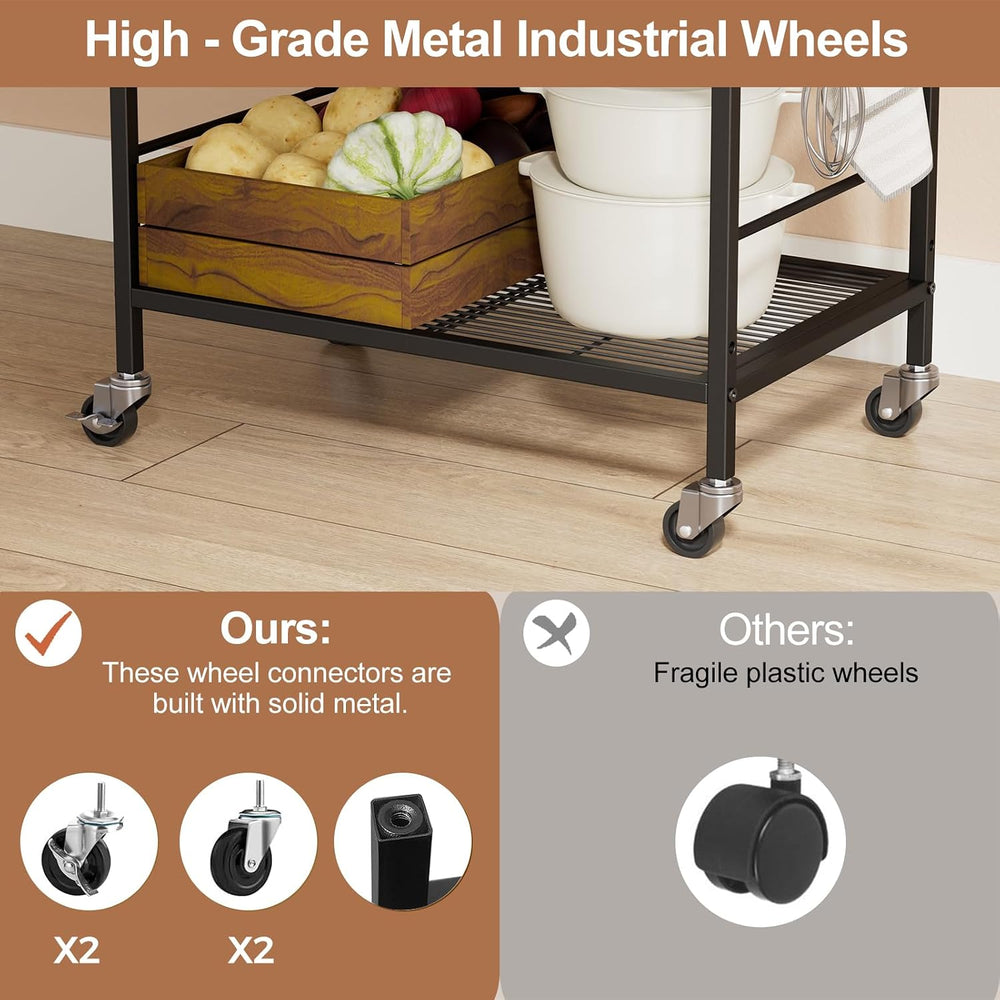 3 Tier Rolling Kitchen Microwave Cart, Utility Cart , Microwave Stand