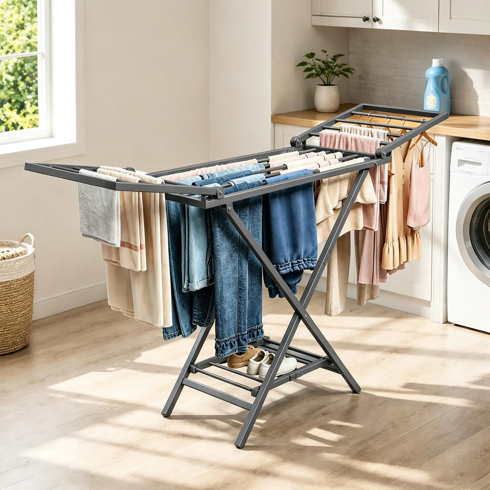 Clothes Drying Rack Heavy Duty, Foldable Laundry Dryer Stand for Clothing &am...