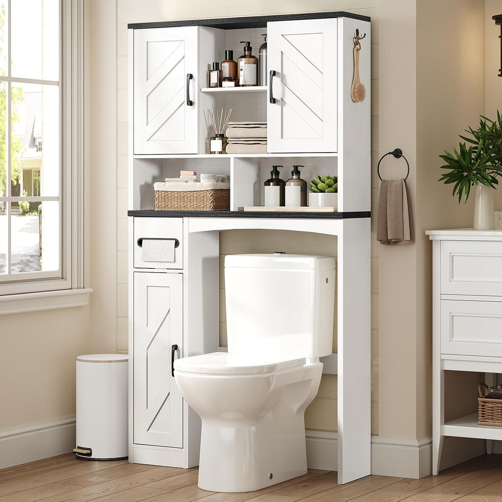 Over The Toilet Storage Cabinet with Barn Door