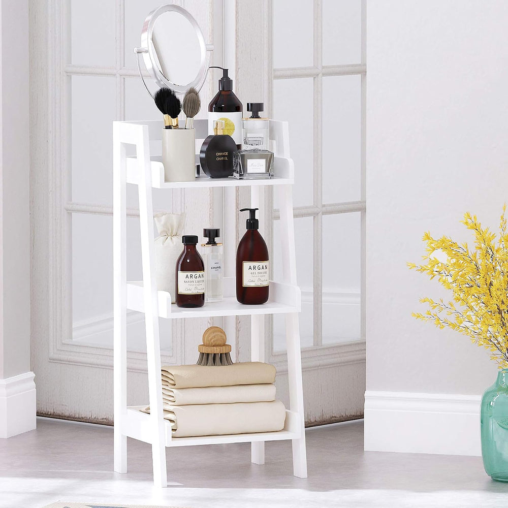 UTEX Bathroom Ladder Shelf, 3-Tier Small Storage Rack, White