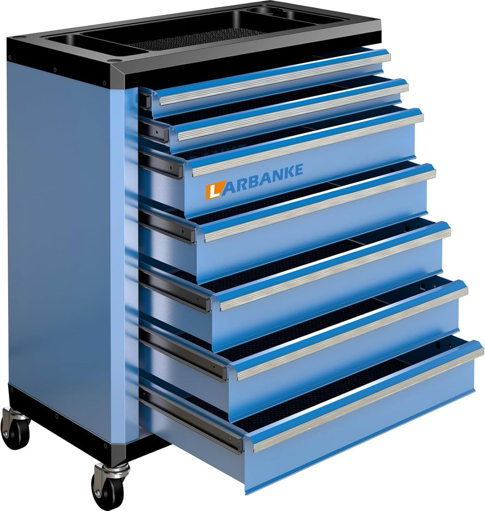 7-Drawer Rolling Tool Chest with Wheels,Locks,Blue Tool Cabinet