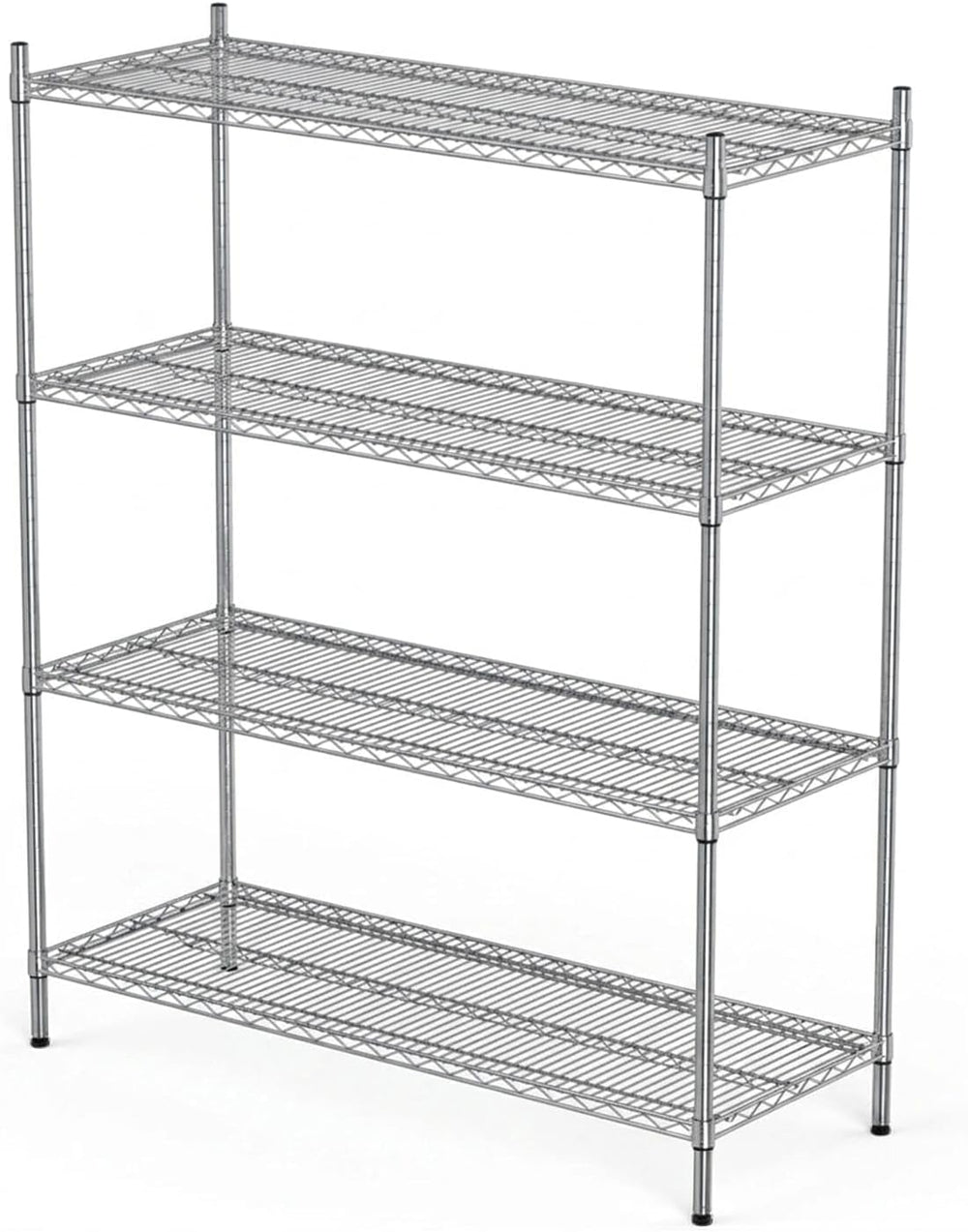 APLSS NSF 4-Tier Chrome Storage Shelves, 14"x48"x63", Dry Envi...