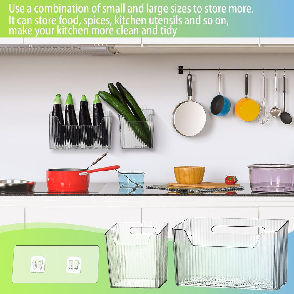 SiliFine 8 Pcs Cabinet Door Organizer Bin Wall Mount Organizer,3.94''...