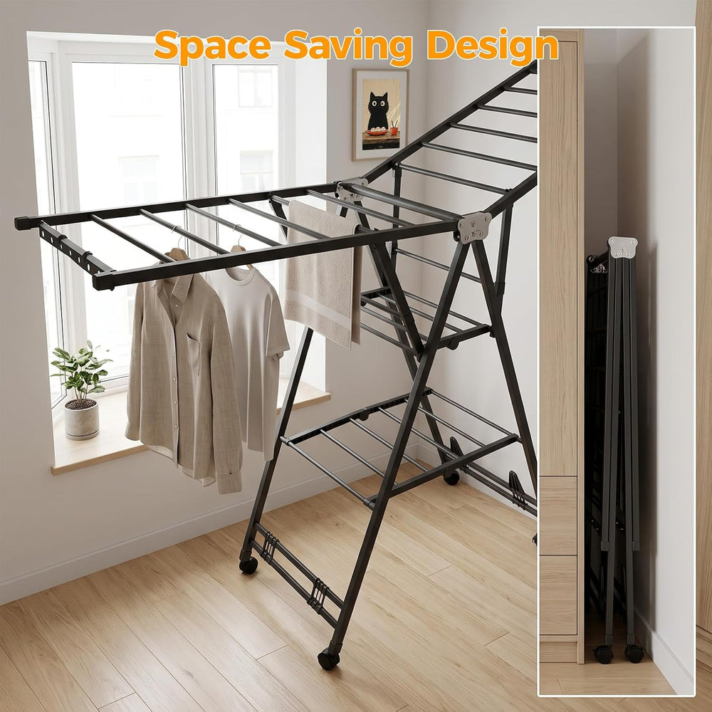 Standing Clothes Rack, Foldable, 3-Tier Drying Hanger