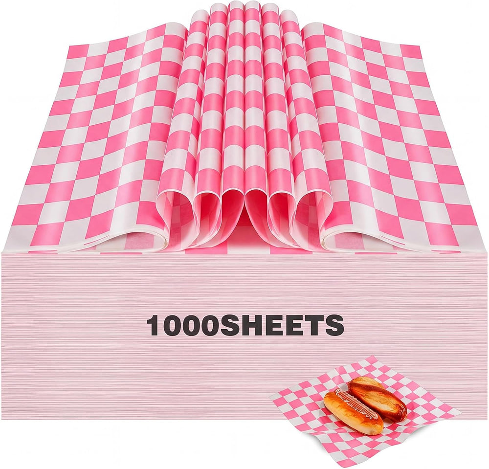 Colarr Waxed Paper Sheets Bulk 15 x 15 Inch, Pink, 1000 Pcs