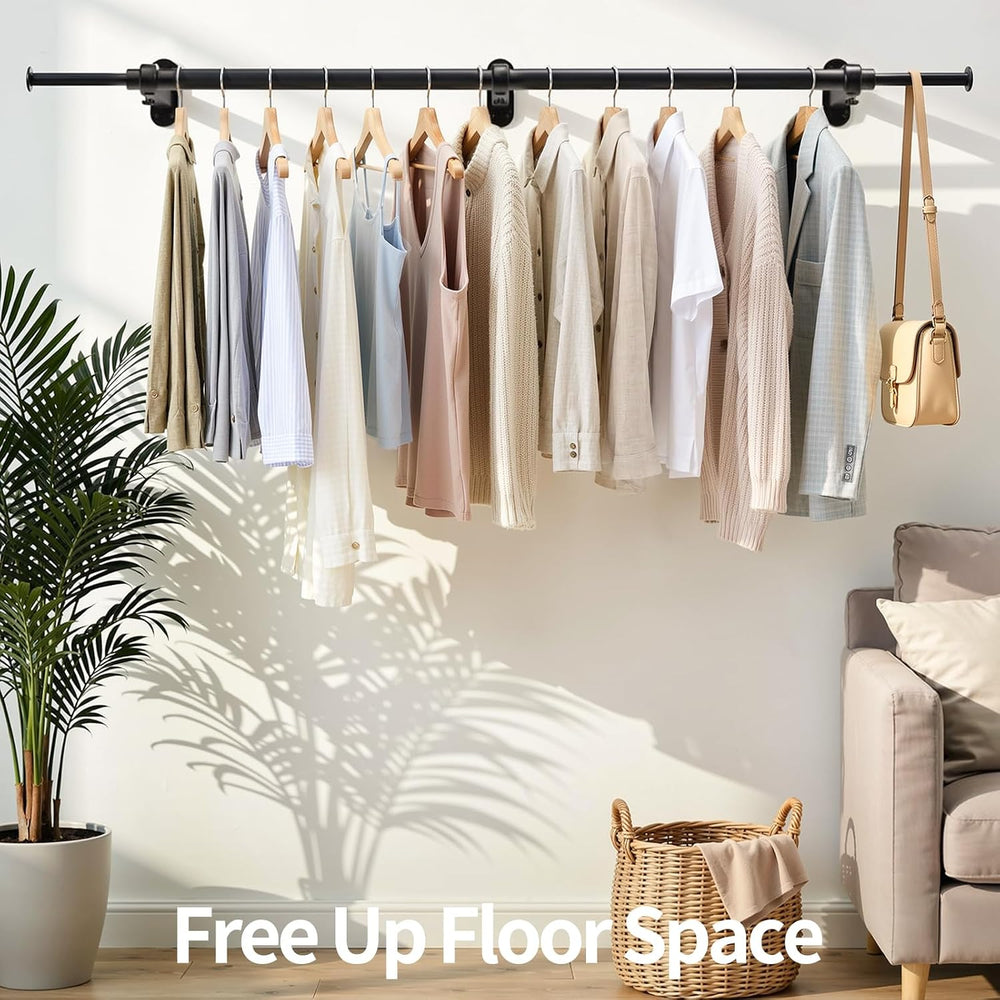 Luxspire 41" Extendable Wall Mount Clothes Rack for Clothes Bedroom, 1 Pack