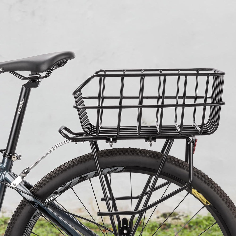 CXWXC Rear Bike Basket - Rear Mount Aluminium Bike Basket Large Capacity