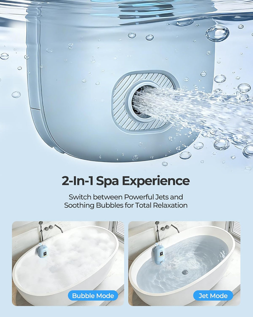 Cordless Portable Bath Jets for Tub Home Spa Massager