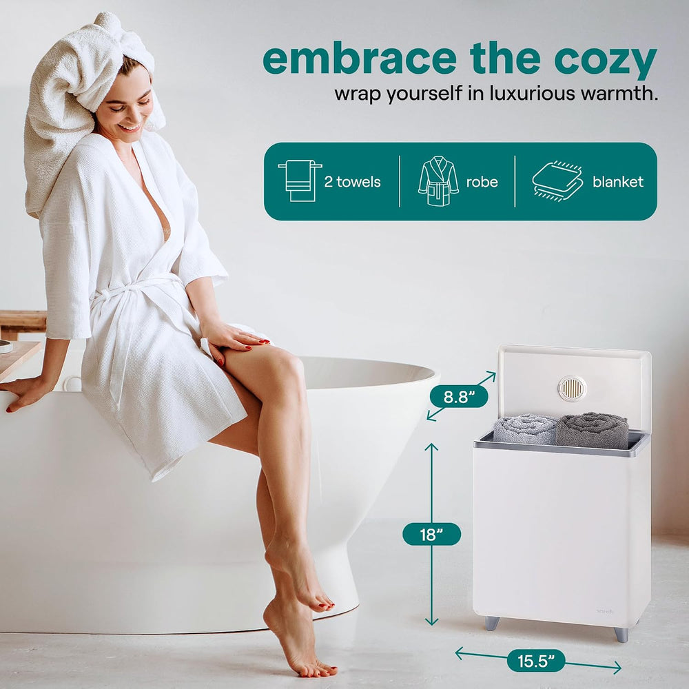 SereneLife Luxury Rectangle Towel Warmer - Spa & Bathroom Heater with Cus...