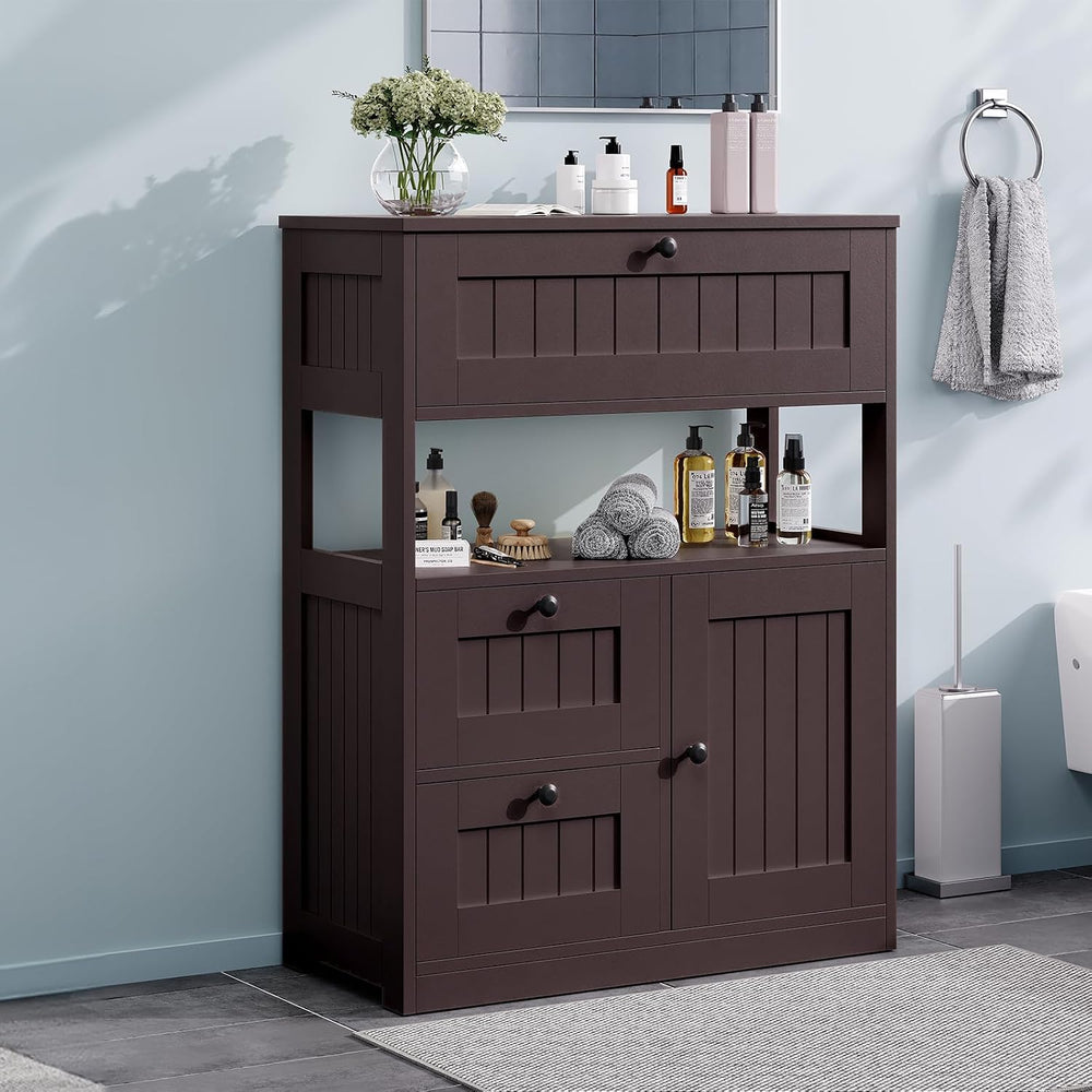Bathroom Cabinet, Modern Bathroom Floor Storage Cabinet Organizer with 1 Door...