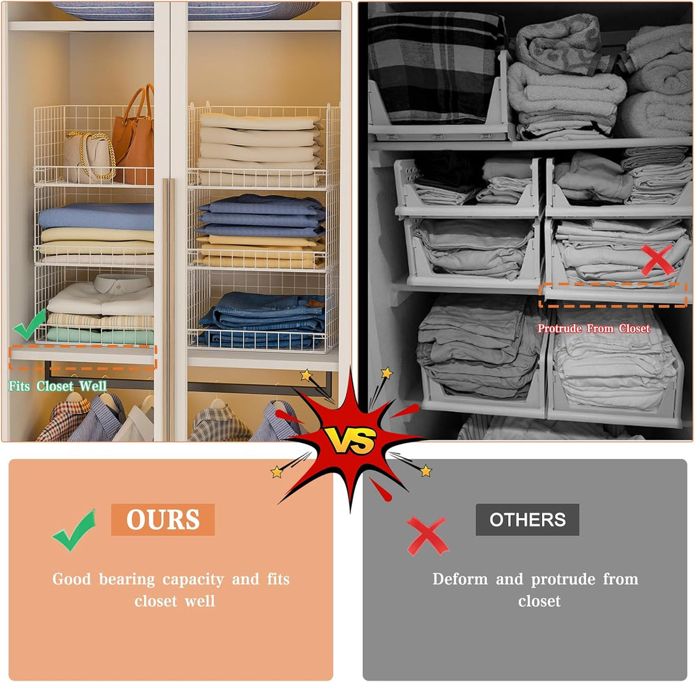 Yociyoga 6-Tier Stackable Closet Organizers and Storage Shelves, Closet Shelf...