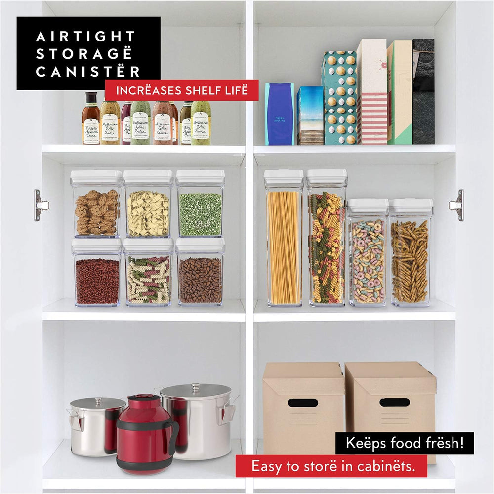 DWËLLZA KITCHEN Airtight Food Storage Containers for Pantry With White Lids 1...