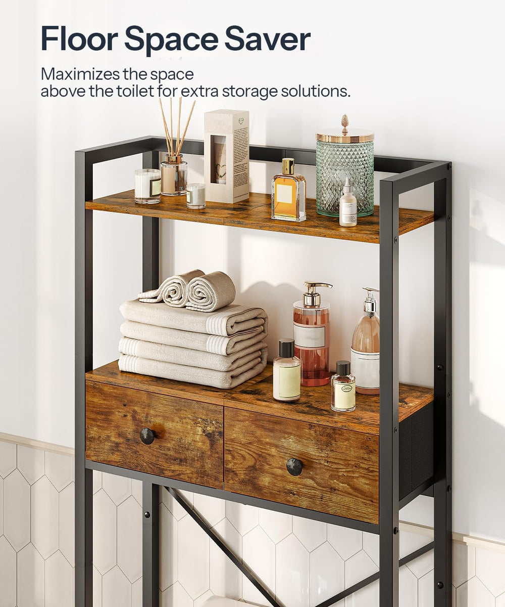 HOOBRO Over The Toilet Storage Rack with 2 Drawers, 3-Tier Bathroom Organizer...
