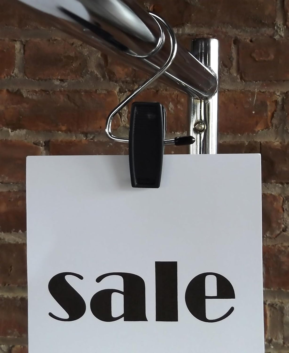 NAHANCO Hang-All Black Plastic Clip with Chrome Hook, 4.5", 100 Pack