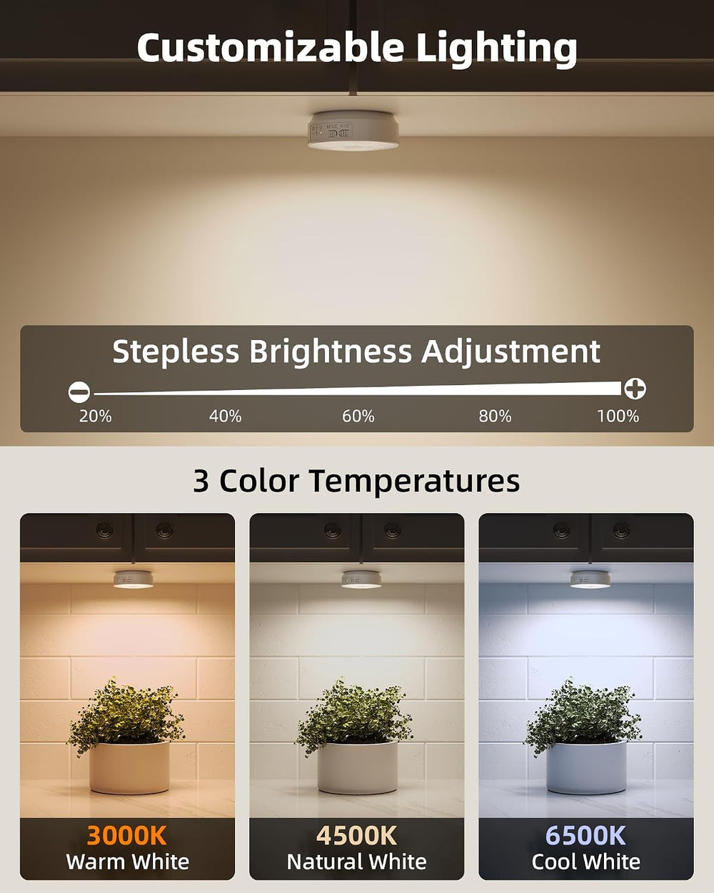 EZVALO 4 Pack Motion Sensor Closet Lights with Charging Station, 1200mAh Rech...