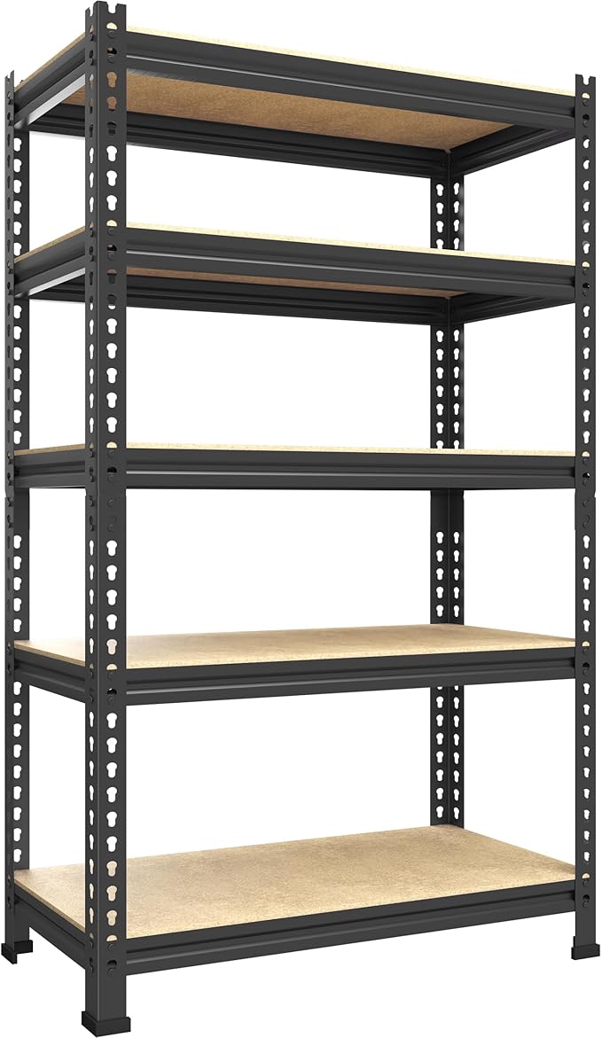 PrimeZone Storage Shelves 5 Tier Adjustable Garage Storage Shelving, Heavy Duty