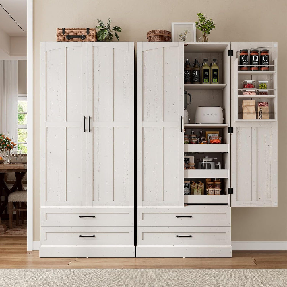 71" Tall Kitchen Pantry Cabinet, Freestanding Storage Cabinet with Drawers
