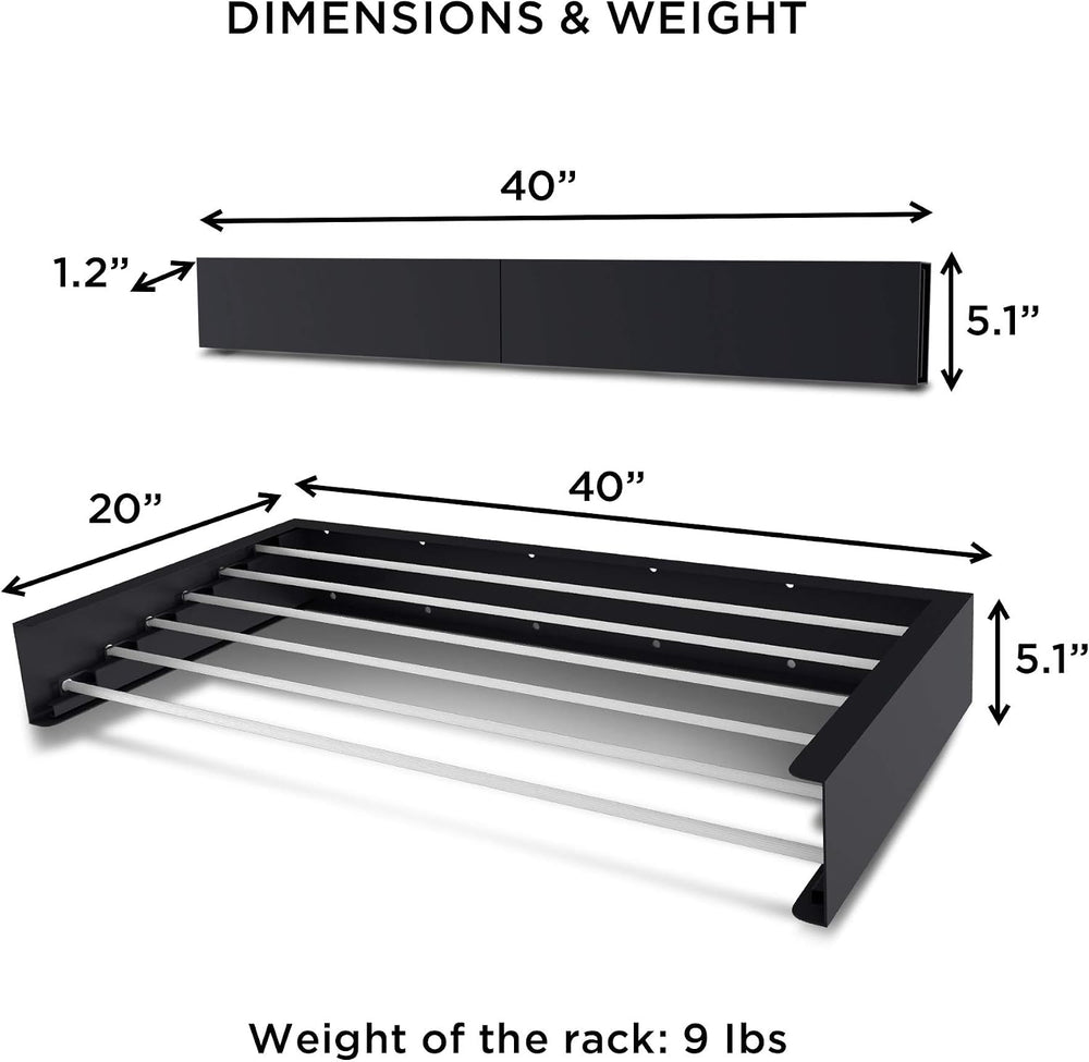 Step Up Laundry Drying Rack, Wall Mounted, Retractable Clothes Drying Rack, 6...