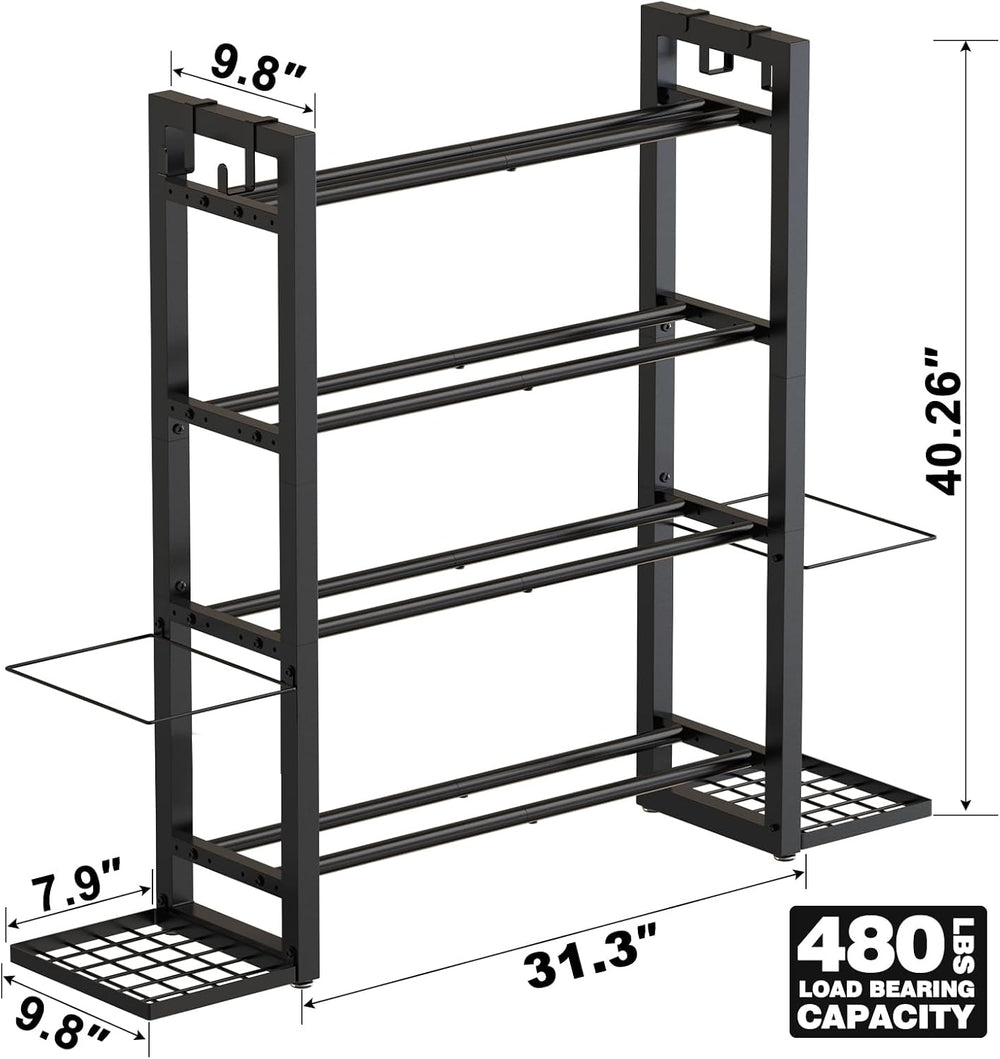 4-Tier Dumbbell Rack with Yoga Mat Holder, Home Gym Weight Rack
