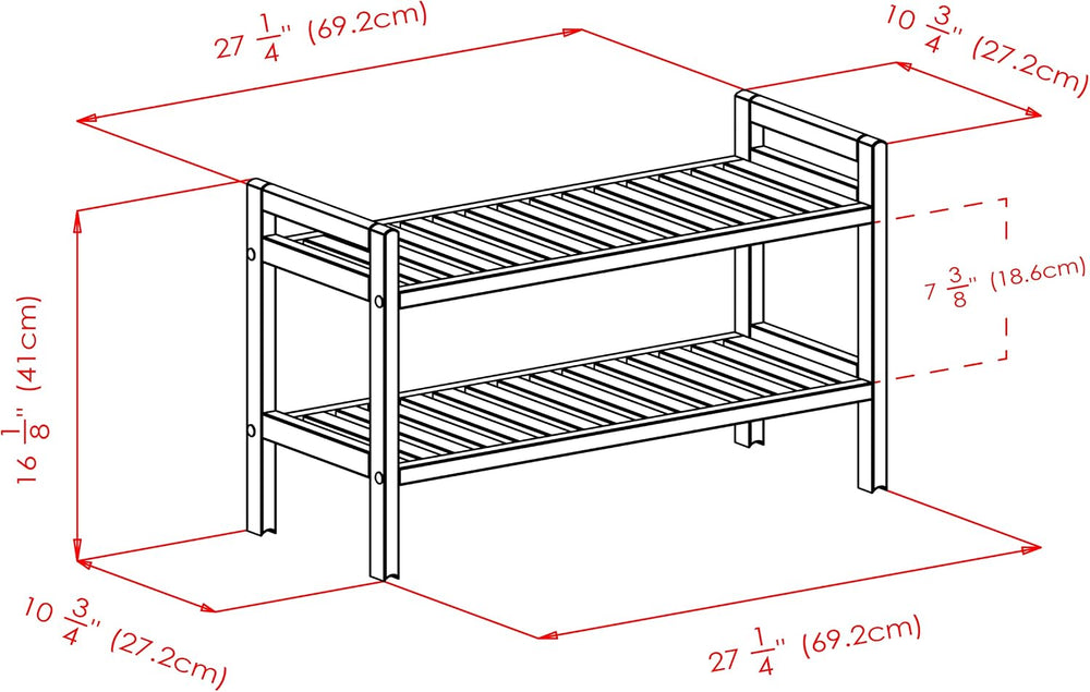 Winsome Mercury Shoe Rack, Natural, 27.24x10.71x32.01