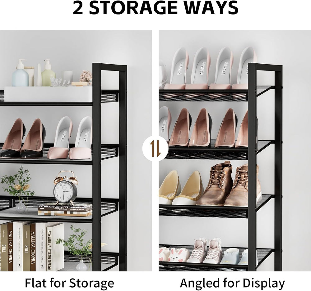 Metal Shoe Rack for Closet,entryway, 4-Tier Shoe Organizer, Adjustable Flat o...