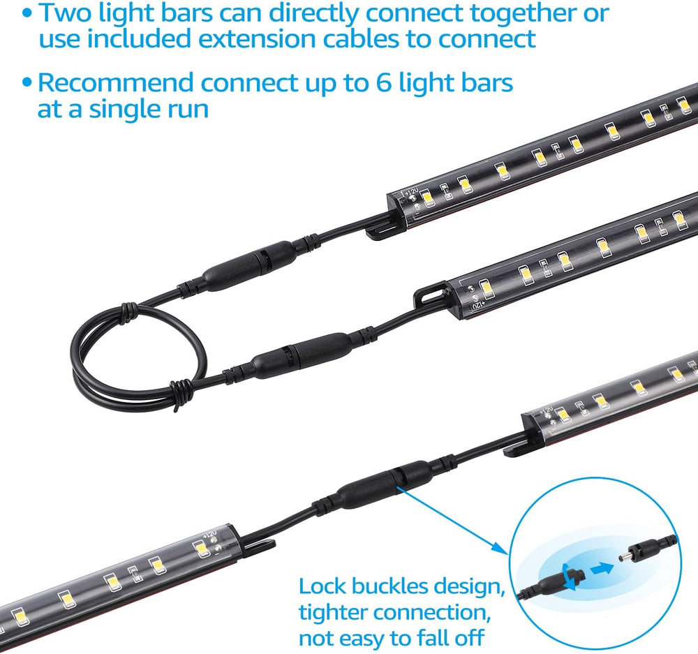 TORCHSTAR 4pcs 12 Inch LED Safe Lighting Kit, Motion Sensor, 5000K