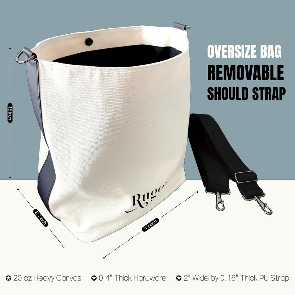 Heavy Duty Canvas Bucket Bag for Women & Men - 25L Large Capacity Waterpr...