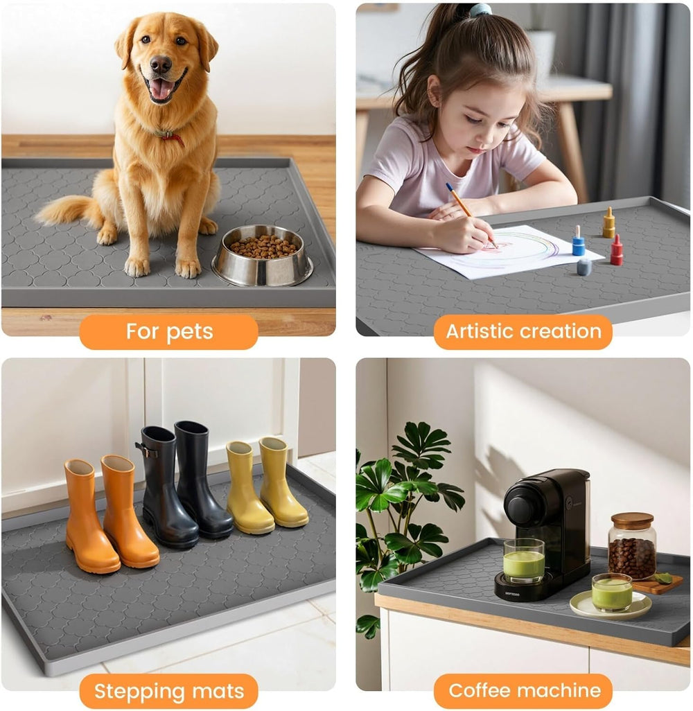 Jin&Bao Under Sink Mat 34" x 22" Waterproof Silicone Cabinet Ki...
