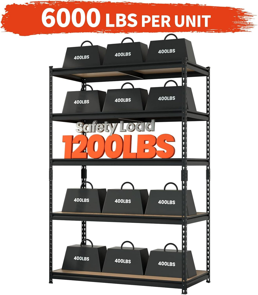 DYNALOAD 6000 lbs Heavy Duty Garage Shelving, 5-Tier, 48" W x 24" D...